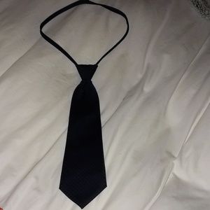 Boys Navy/Blk Silk Adjustable 'zipper' Necktie